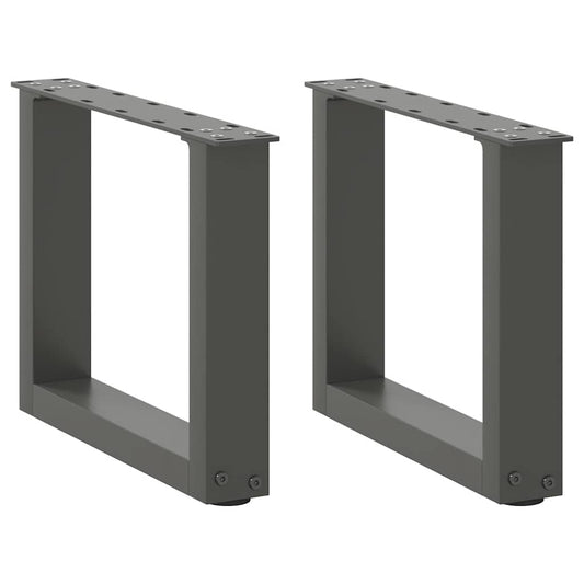 Coffee Table Legs U-Shaped 2 pcs Anthracite 40x(30-31) cm Steel