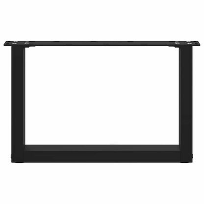 Coffee Table Legs U-Shaped 2 pcs Black 50x(30-31) cm Steel