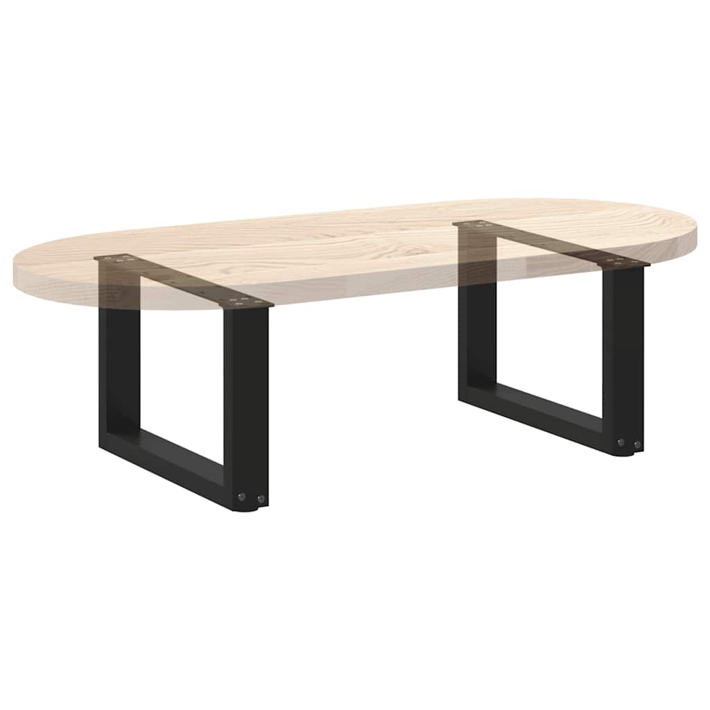 Coffee Table Legs U-Shaped 2 pcs Black 50x(30-31) cm Steel