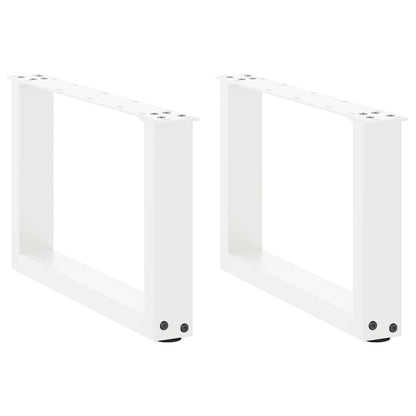 Coffee Table Legs U-Shaped 2 pcs White 50x(30-31) cm Steel