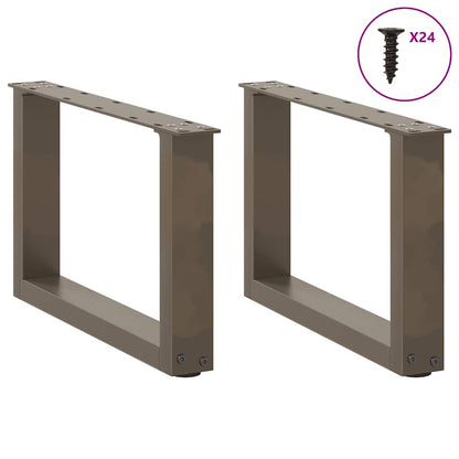 Coffee Table Legs U-Shaped 2 pcs Natural Steel 50x(30-31) cm Steel