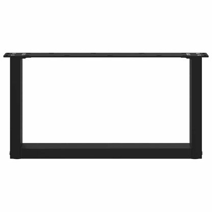 Coffee Table Legs U-Shaped 2 pcs Black 60x(30-31) cm Steel