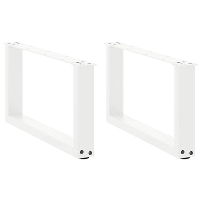 Coffee Table Legs U-Shaped 2 pcs White 60x(30-31) cm Steel