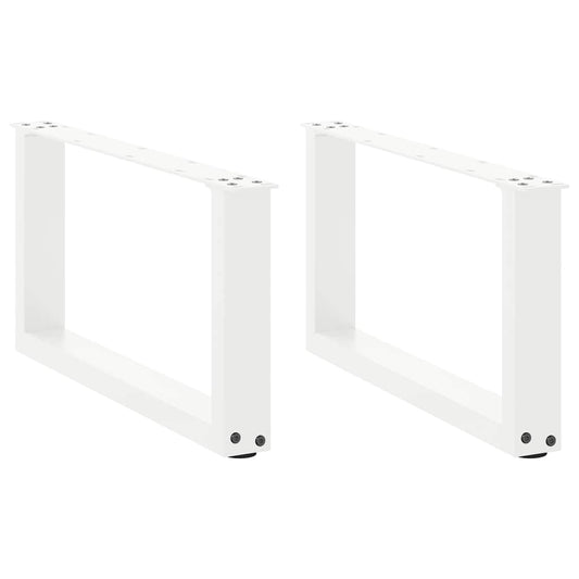 Coffee Table Legs U-Shaped 2 pcs White 60x(30-31) cm Steel
