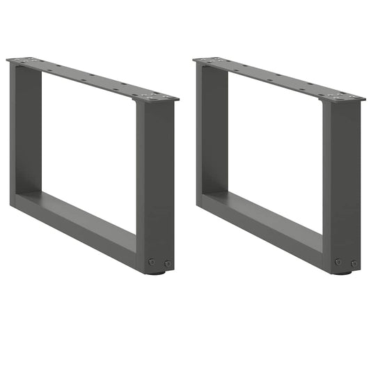 Coffee Table Legs U-Shaped 2 pcs Anthracite 60x(30-31) cm Steel