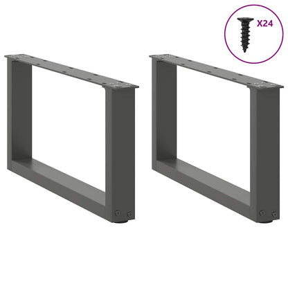 Coffee Table Legs U-Shaped 2 pcs Anthracite 60x(30-31) cm Steel