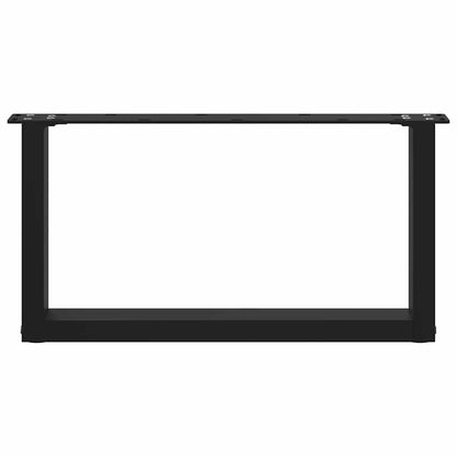 Coffee Table Legs U-Shaped 2 pcs Black 70x(30-31) cm Steel