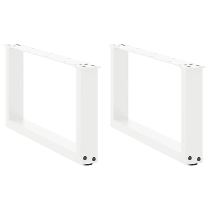 Coffee Table Legs U-Shaped 2 pcs White 70x(30-31) cm Steel