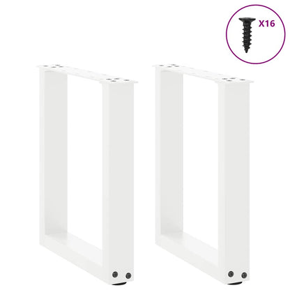 Coffee Table Legs U-Shaped 2 pcs White 28x(42-43) cm Steel