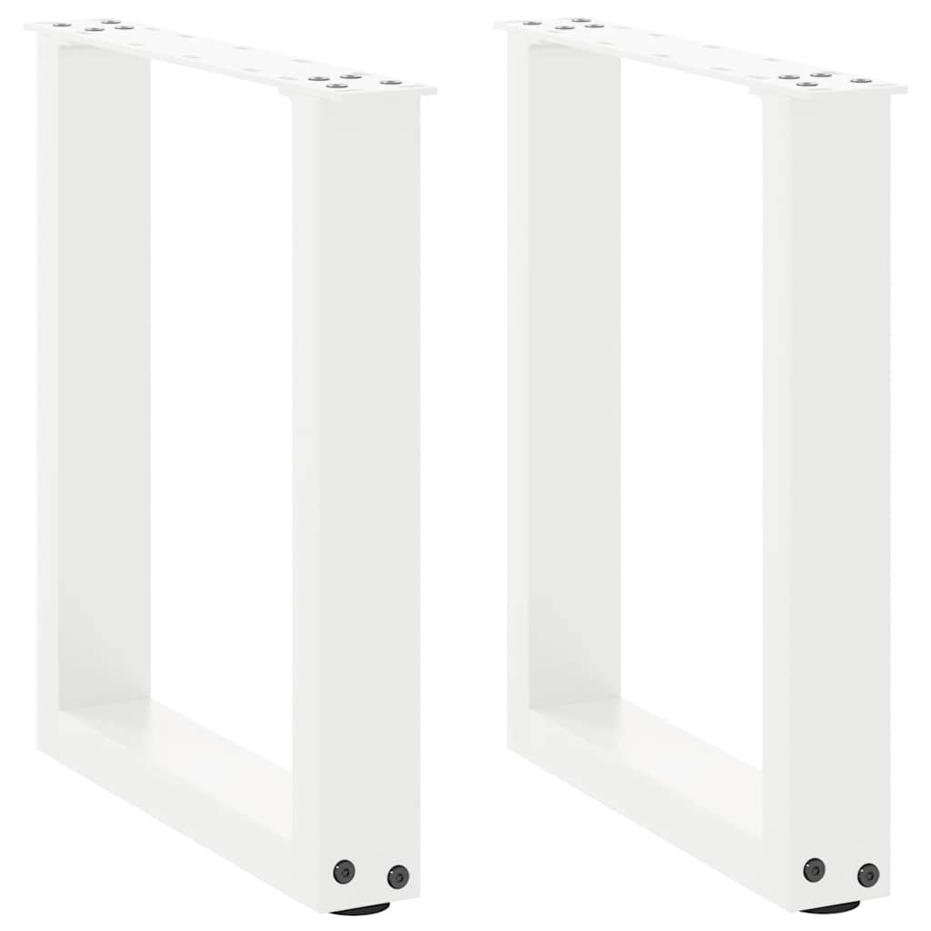 Coffee Table Legs U-Shaped 2 pcs White 38x(42-43) cm Steel