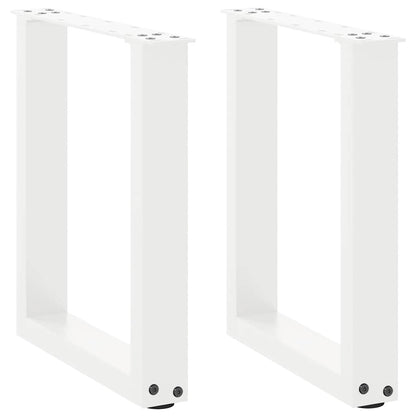 Coffee Table Legs U-Shaped 2 pcs White 38x(42-43) cm Steel