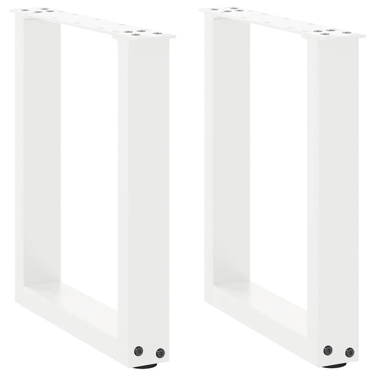 Coffee Table Legs U-Shaped 2 pcs White 38x(42-43) cm Steel