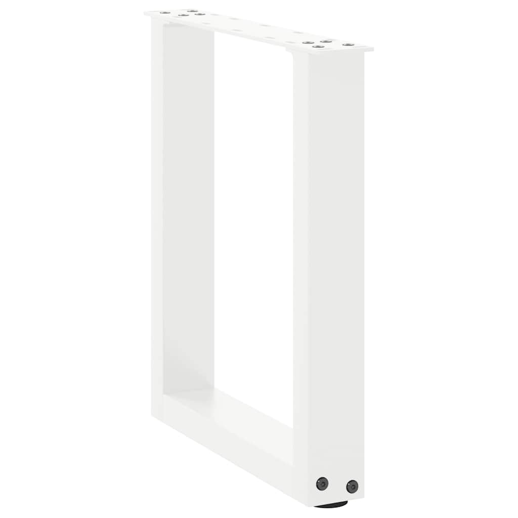 Coffee Table Legs U-Shaped 2 pcs White 38x(42-43) cm Steel