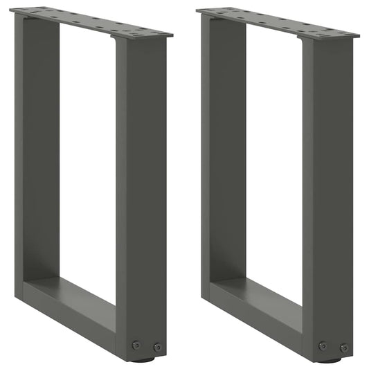 Coffee Table Legs U-Shaped 2 pcs Anthracite 38x(42-43) cm Steel