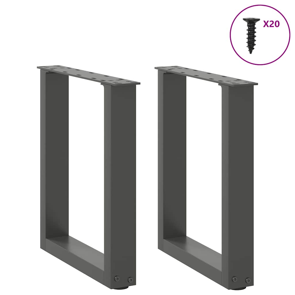 Coffee Table Legs U-Shaped 2 pcs Anthracite 38x(42-43) cm Steel