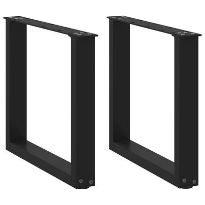 Coffee Table Legs U-Shaped 2 pcs Black 50x(42-43) cm Steel
