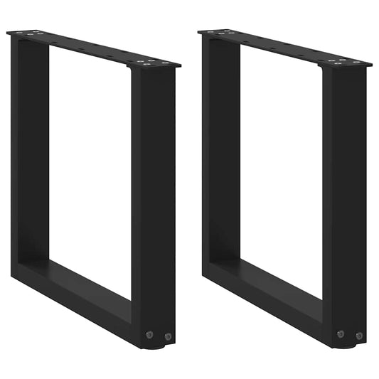 Coffee Table Legs U-Shaped 2 pcs Black 50x(42-43) cm Steel