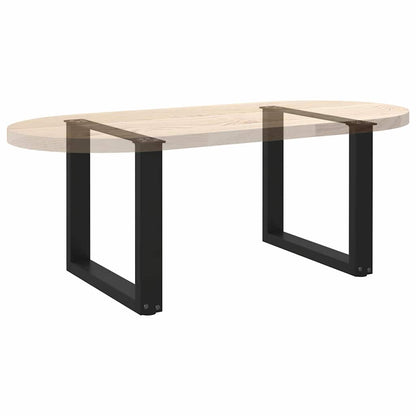 Coffee Table Legs U-Shaped 2 pcs Black 50x(42-43) cm Steel