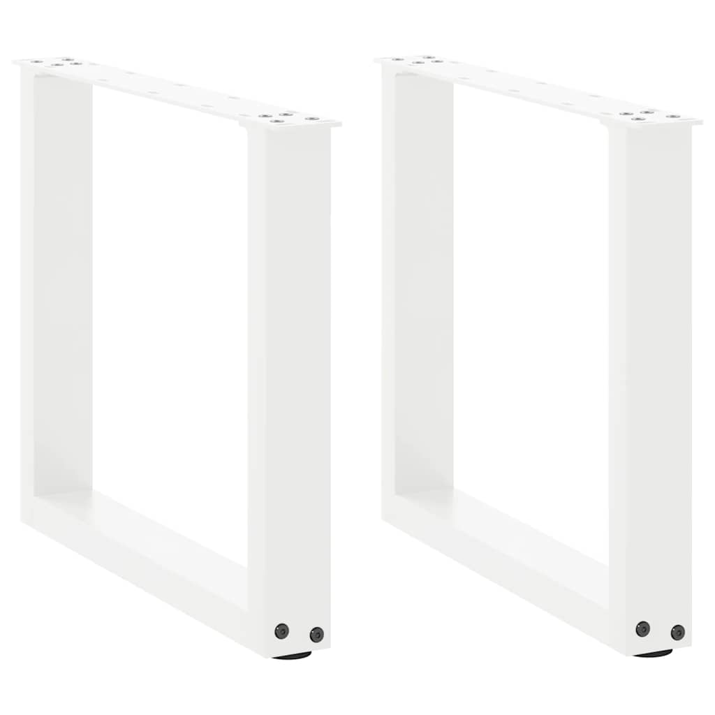 Coffee Table Legs U-Shaped 2 pcs White 50x(42-43) cm Steel