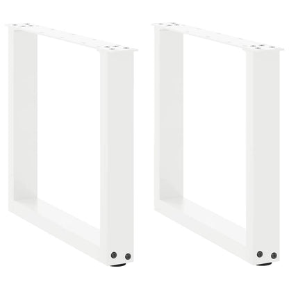 Coffee Table Legs U-Shaped 2 pcs White 50x(42-43) cm Steel