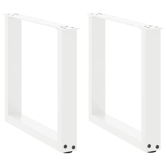 Coffee Table Legs U-Shaped 2 pcs White 50x(42-43) cm Steel