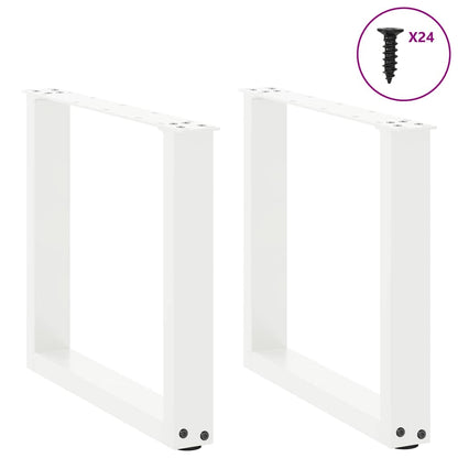 Coffee Table Legs U-Shaped 2 pcs White 50x(42-43) cm Steel