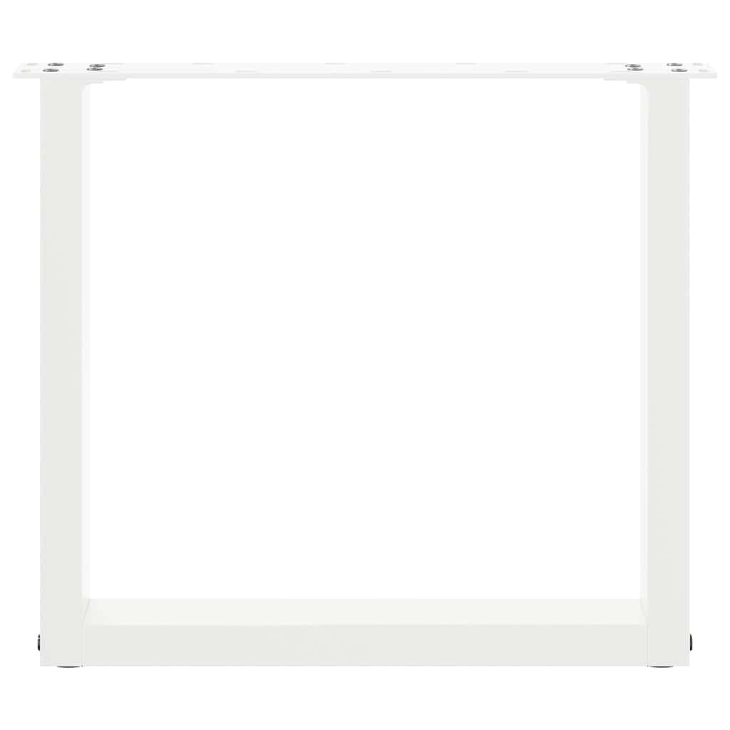 Coffee Table Legs U-Shaped 2 pcs White 50x(42-43) cm Steel