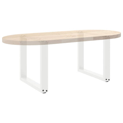 Coffee Table Legs U-Shaped 2 pcs White 50x(42-43) cm Steel