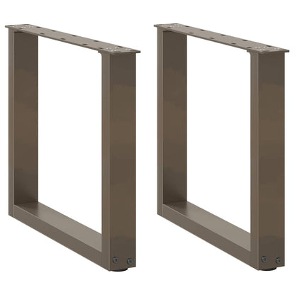 Coffee Table Legs U-Shaped 2 pcs Natural Steel 50x(42-43) cm Steel