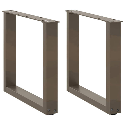 Coffee Table Legs U-Shaped 2 pcs Natural Steel 50x(42-43) cm Steel