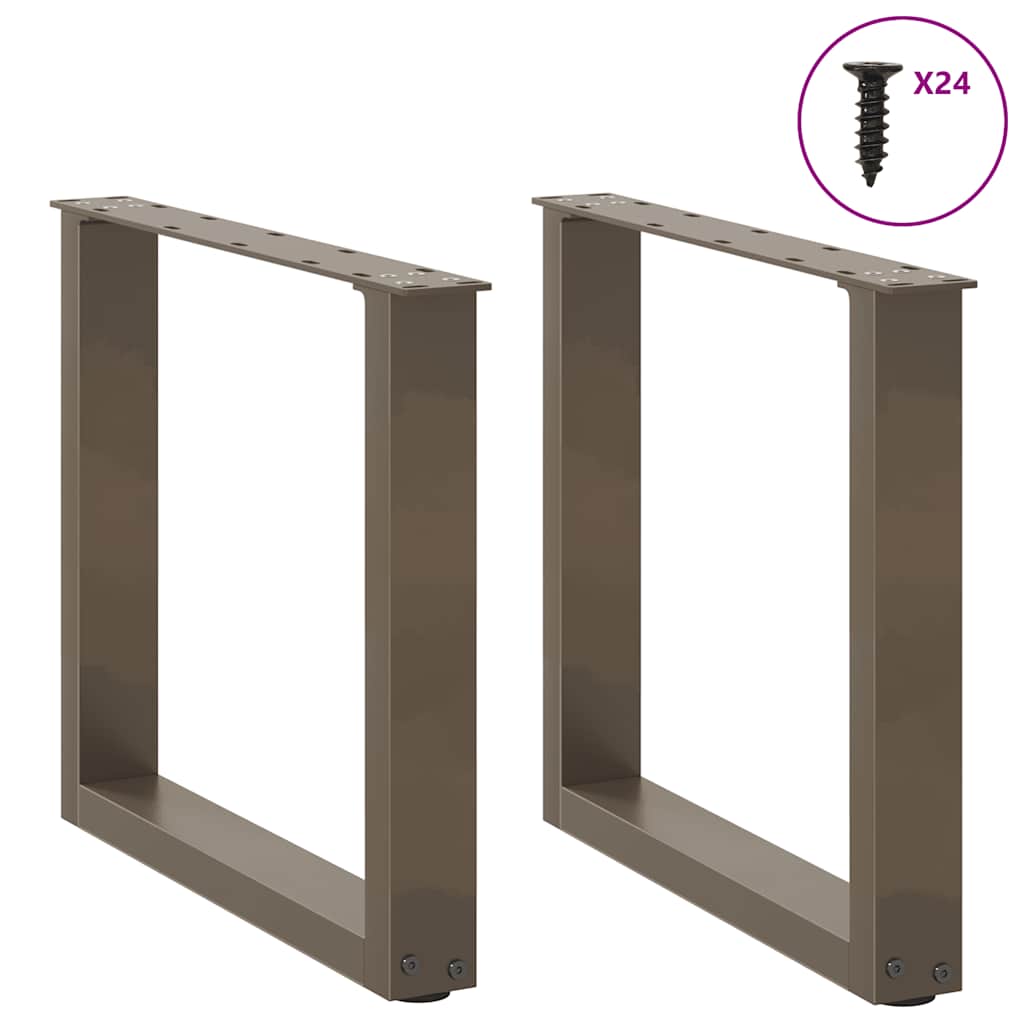 Coffee Table Legs U-Shaped 2 pcs Natural Steel 50x(42-43) cm Steel