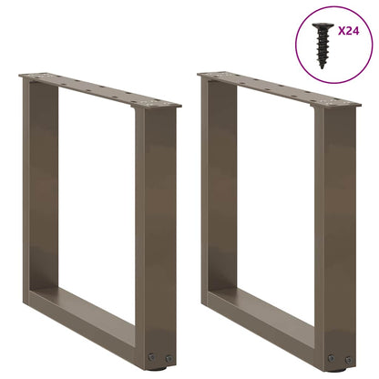 Coffee Table Legs U-Shaped 2 pcs Natural Steel 50x(42-43) cm Steel