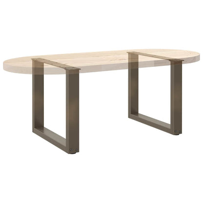 Coffee Table Legs U-Shaped 2 pcs Natural Steel 50x(42-43) cm Steel