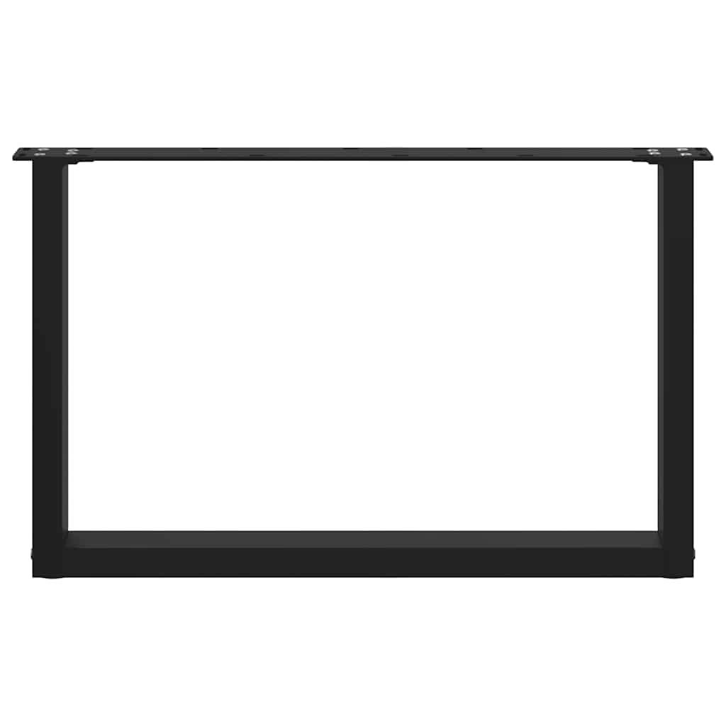 Coffee Table Legs U-Shaped 2 pcs Black 60x(42-43) cm Steel