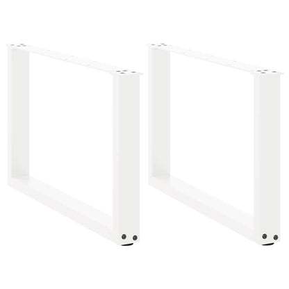 Coffee Table Legs U-Shaped 2 pcs White 60x(42-43) cm Steel