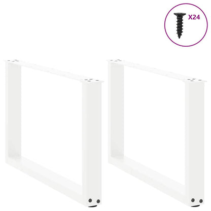 Coffee Table Legs U-Shaped 2 pcs White 60x(42-43) cm Steel