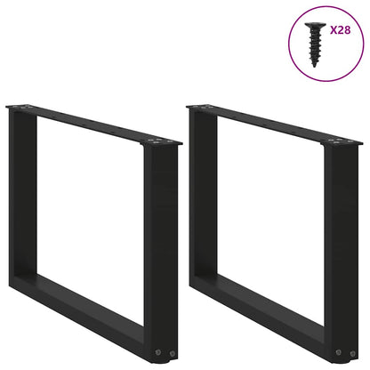 Coffee Table Legs U-Shaped 2 pcs Black 70x(42-43) cm Steel