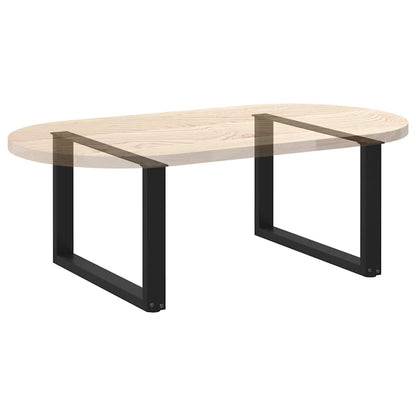 Coffee Table Legs U-Shaped 2 pcs Black 70x(42-43) cm Steel