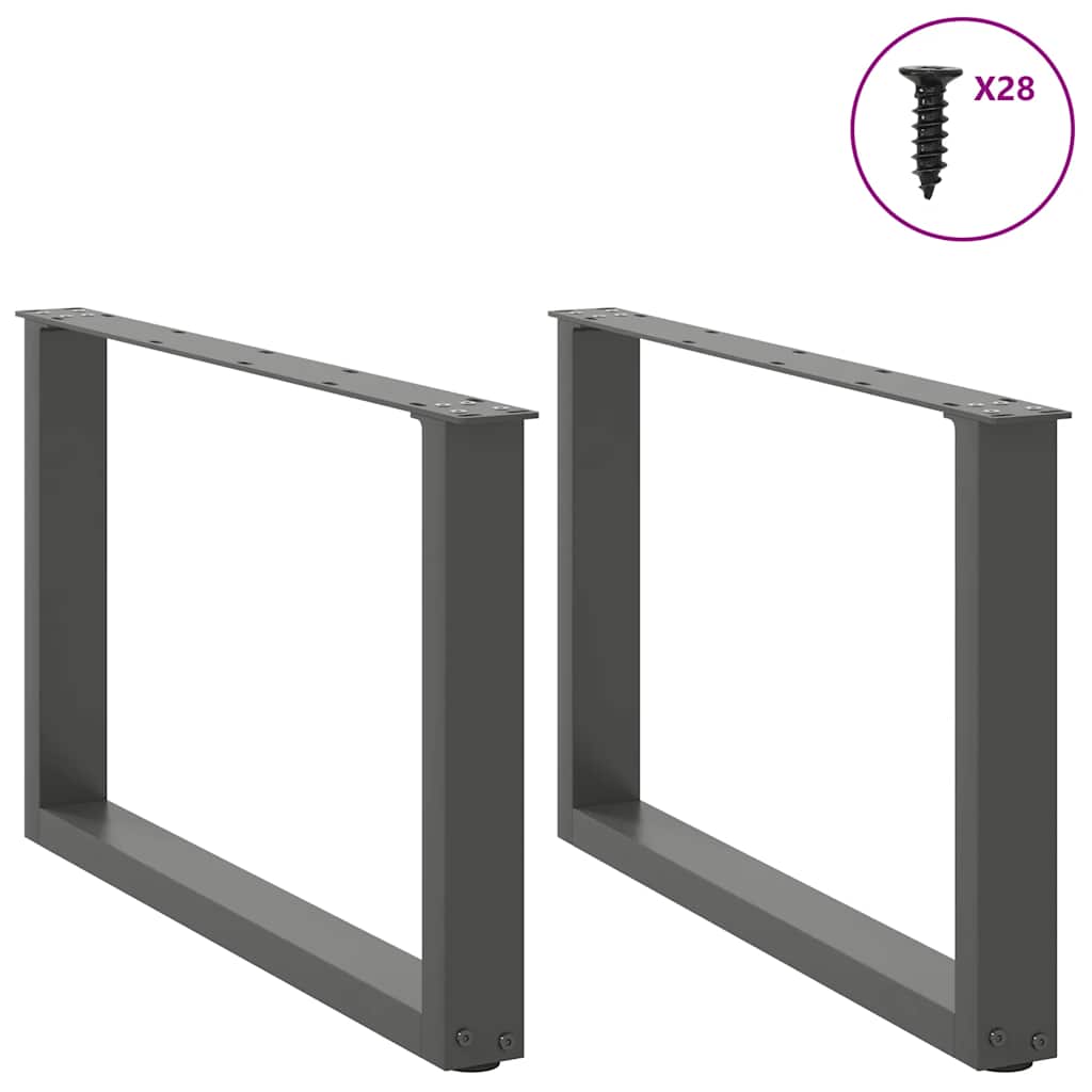 Coffee Table Legs U-Shaped 2 pcs Anthracite 70x(42-43) cm Steel