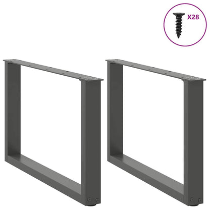 Coffee Table Legs U-Shaped 2 pcs Anthracite 70x(42-43) cm Steel