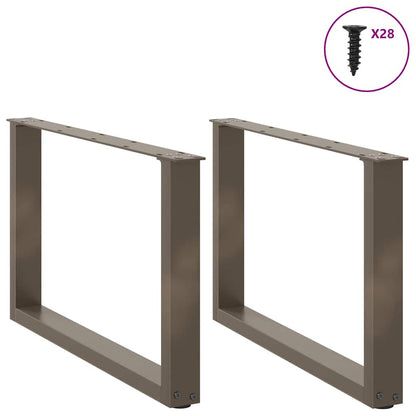 Coffee Table Legs U-Shaped 2 pcs Natural Steel 70x(42-43) cm Steel