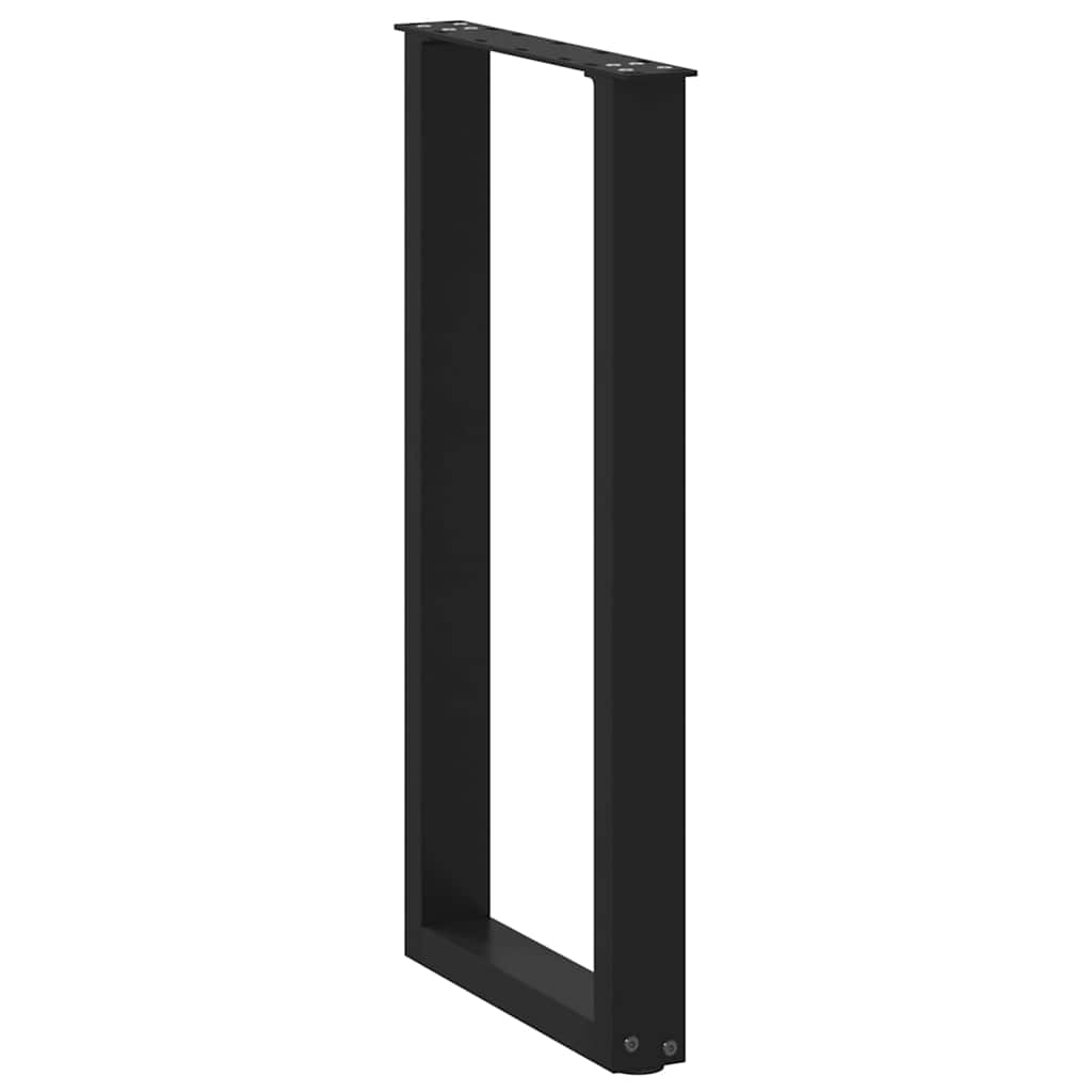 Console Table Legs U-Shaped 2 pcs Black 28x(72-73) cm Steel