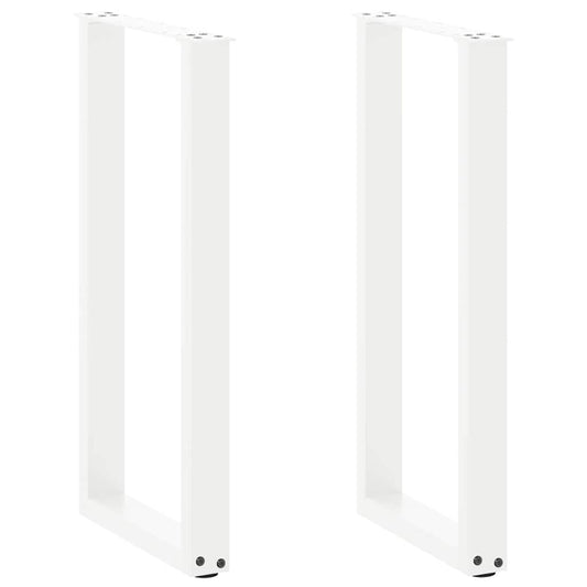 Console Table Legs U-Shaped 2 pcs White 28x(72-73) cm Steel