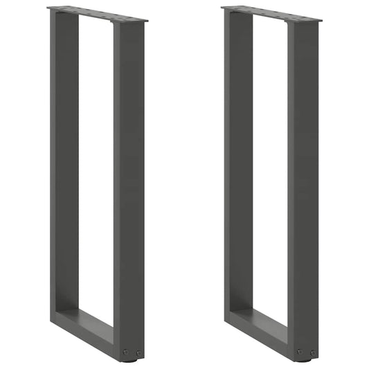 Console Table Legs U-Shaped 2 pcs Anthracite 28x(72-73) cm Steel