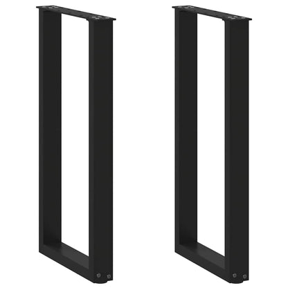 Console Table Legs U-Shaped 2 pcs Black 38x(72-73) cm Steel