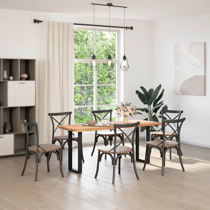 Console Table Legs U-Shaped 2 pcs Black 38x(72-73) cm Steel