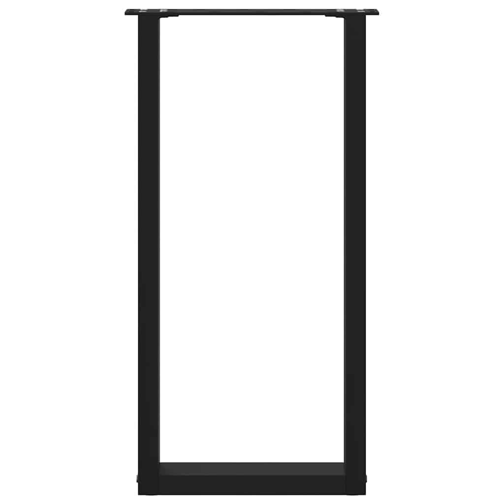 Console Table Legs U-Shaped 2 pcs Black 38x(72-73) cm Steel