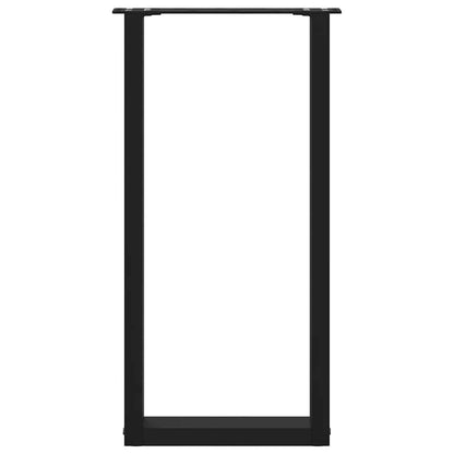 Console Table Legs U-Shaped 2 pcs Black 38x(72-73) cm Steel