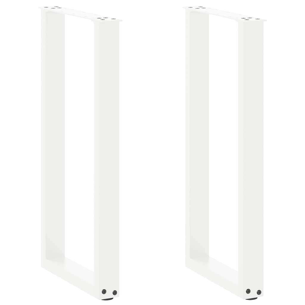 Console Table Legs U-Shaped 2 pcs White 38x(72-73) cm Steel