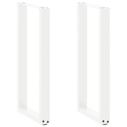 Console Table Legs U-Shaped 2 pcs White 38x(72-73) cm Steel